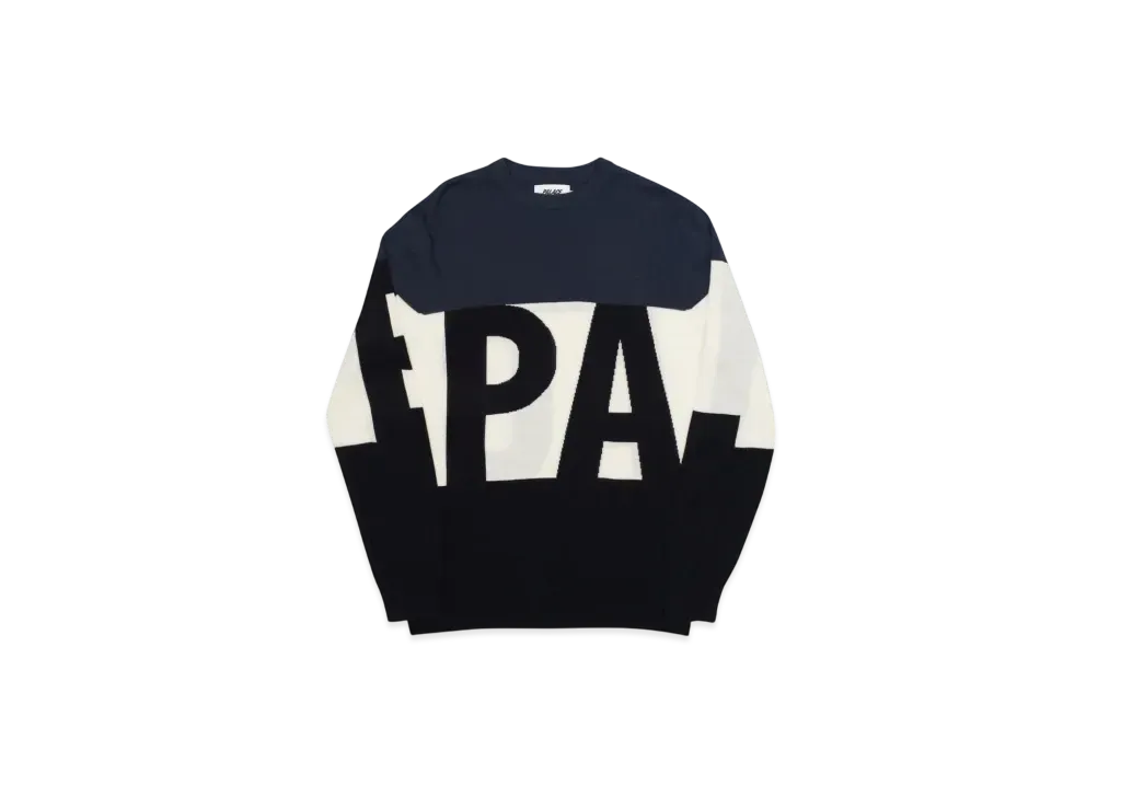 PALACE Jumbo Font Knit "Navy White"