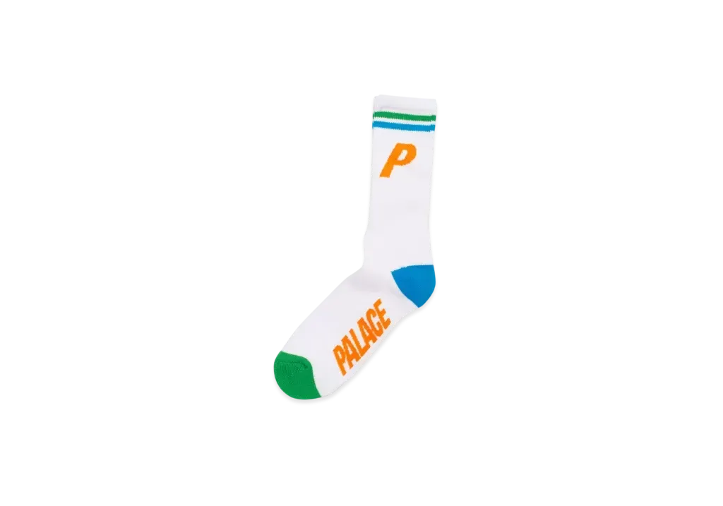 PALACE P Sock "White Neon"