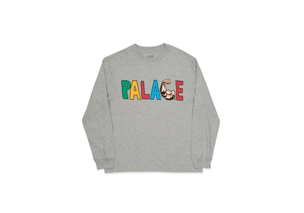 PALACE Muscle L/S T-Shirt "Grey Marl"
