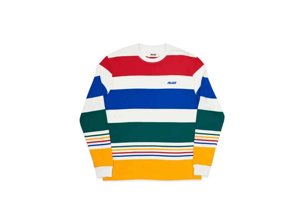 PALACE Heavy Stripe L/S T-Shirt "White"