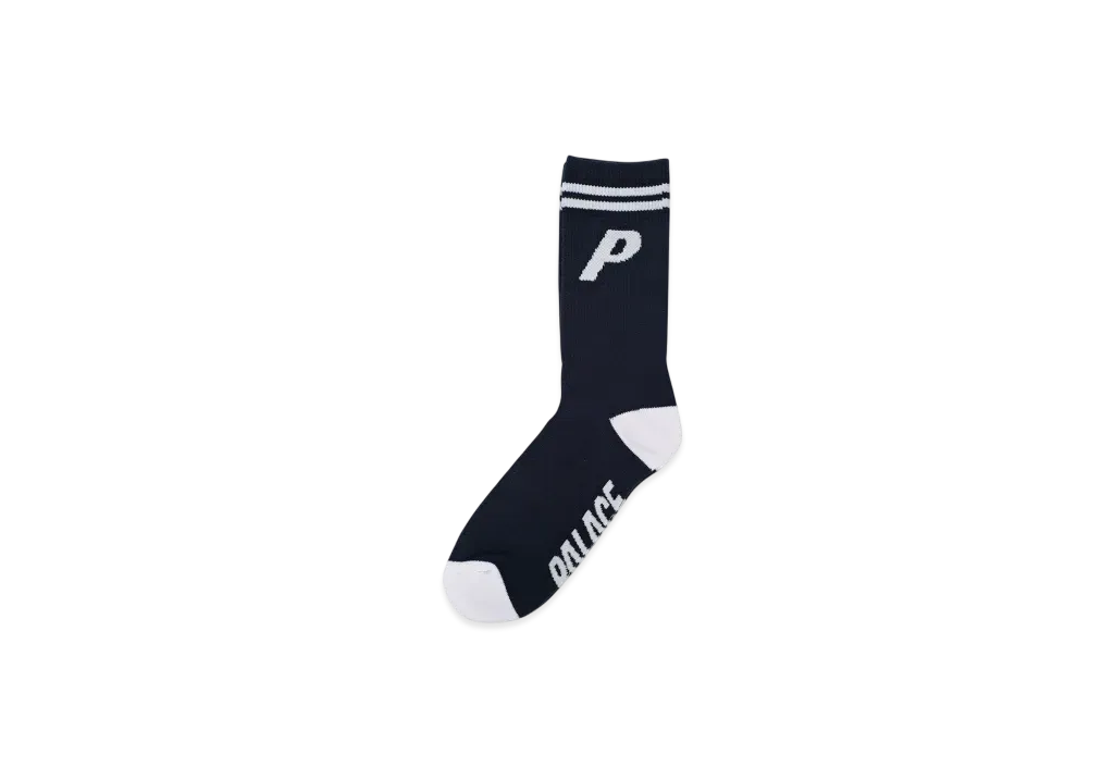 PALACE P Sock "Navy White"