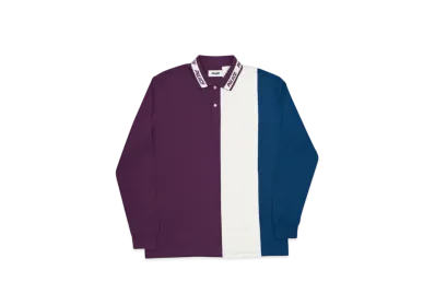 PALACE Vertical Tri Stripe L/S Polo "Purple"