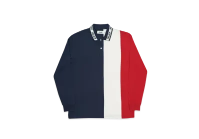 PALACE Vertical Tri Stripe L/S Polo "Navy"