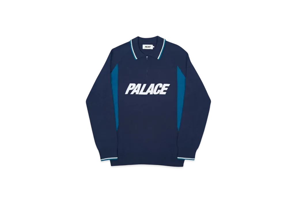PALACE Polo Zip Knit "Navy"