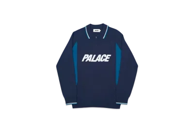 PALACE Polo Zip Knit "Navy"