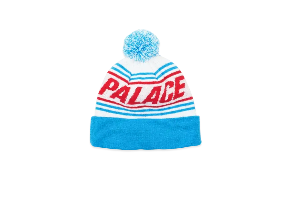 PALACE Bobble Hat "White Blue"