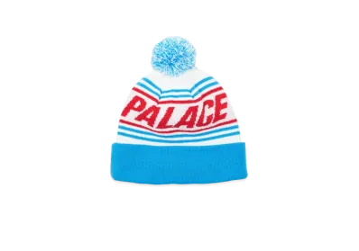 PALACE Bobble Hat "White Blue"