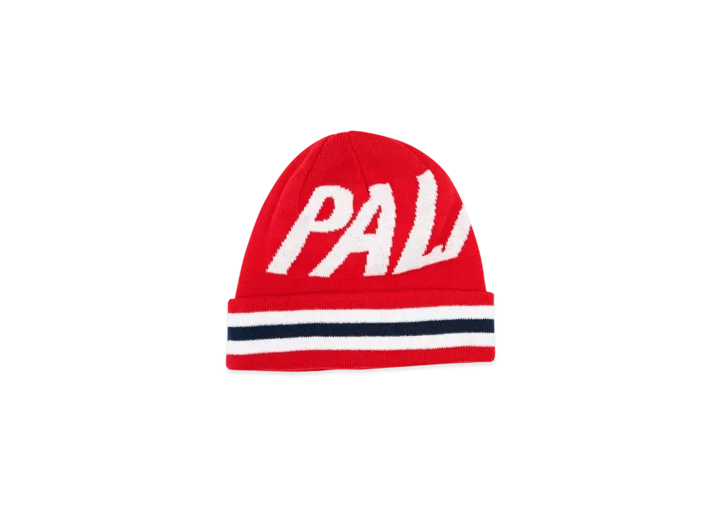 PALACE Stripe Cuff Beanie "Red"