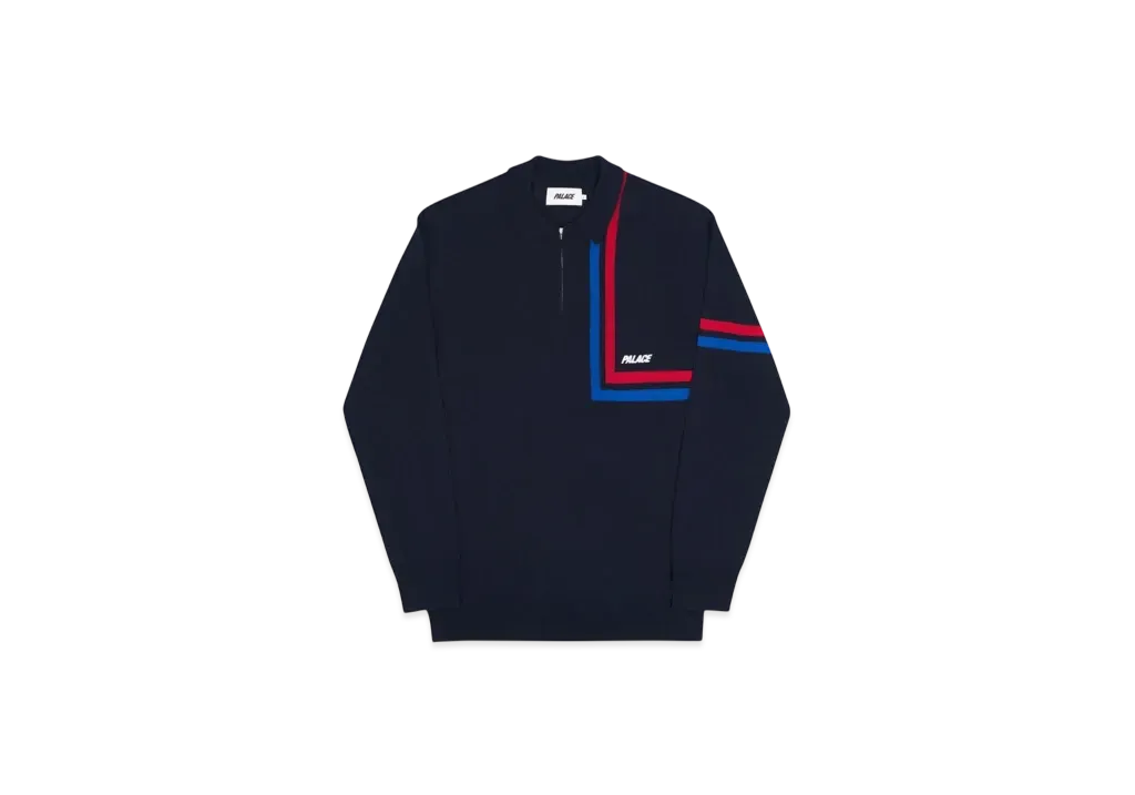 PALACE Angle Stripe Zip Knit "Black"