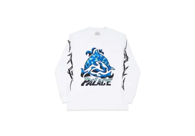 PALACE Sketchy Dolphin Longsleeve "White"