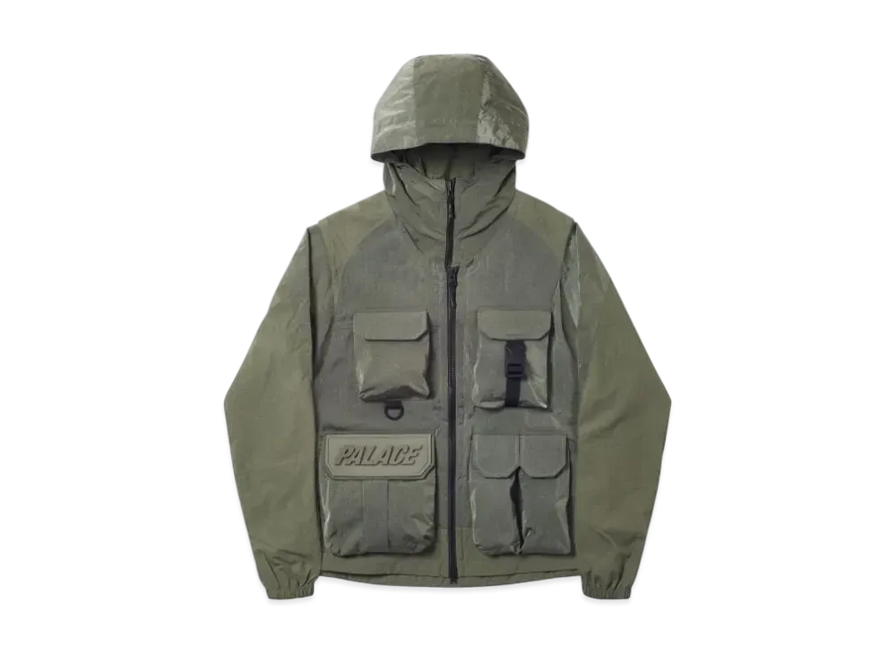 PALACE Utility Iridescent Jacket + Vest "Olive"