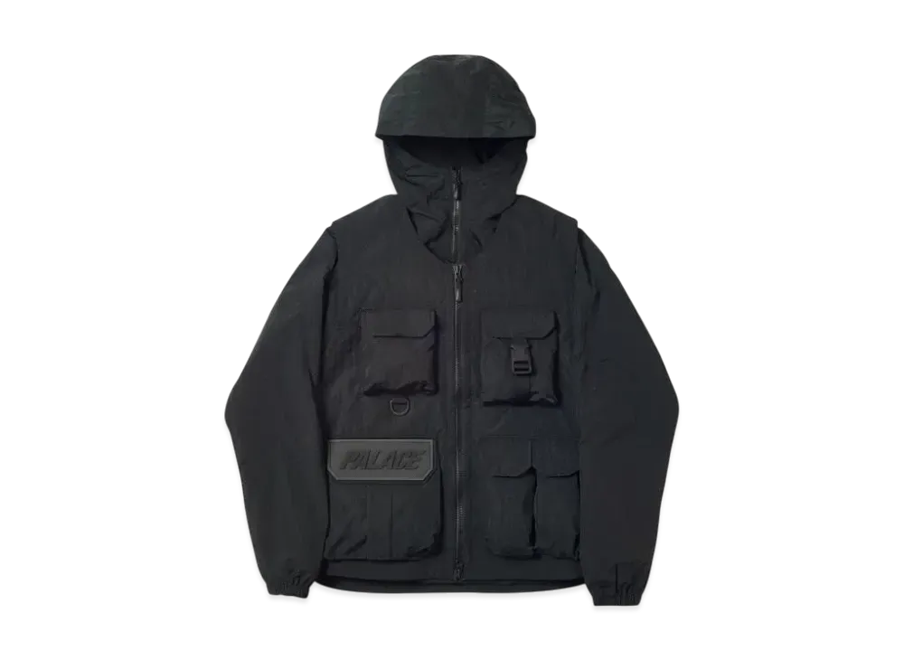 PALACE Utility Iridescent Jacket + Vest "Black"