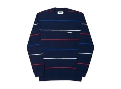 PALACE Waffler Stripe Crew "Navy"