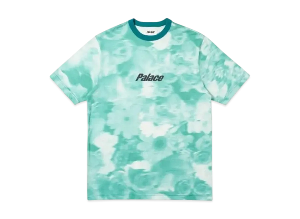 PALACE Blurry Flower Ringer T-Shirt "Green"