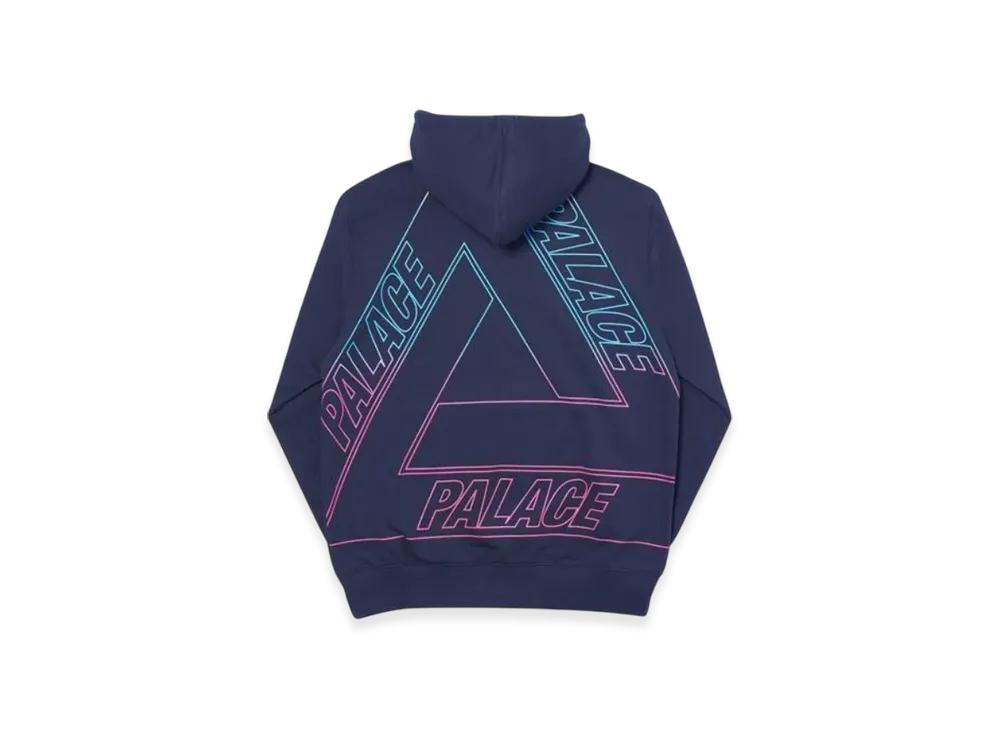 PALACE Linear Triple Fade Hood "Navy"