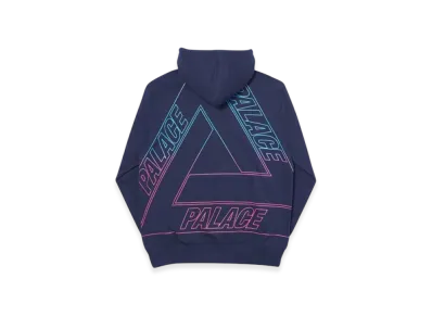 PALACE Linear Triple Fade Hood "Navy"