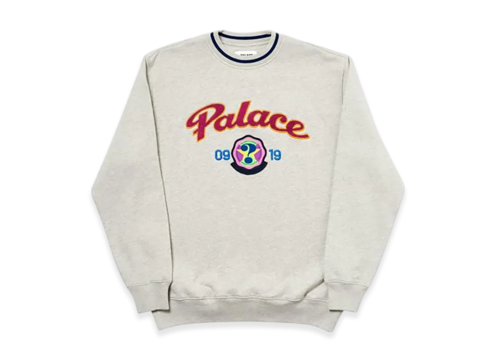 PALACE Hi-Sport Crew "Grey Marl"