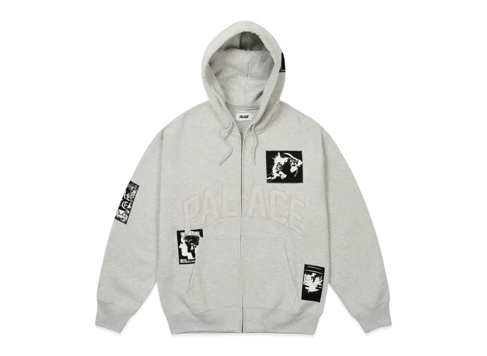 PALACE Patch Up Zip Hood "Grey Marl"