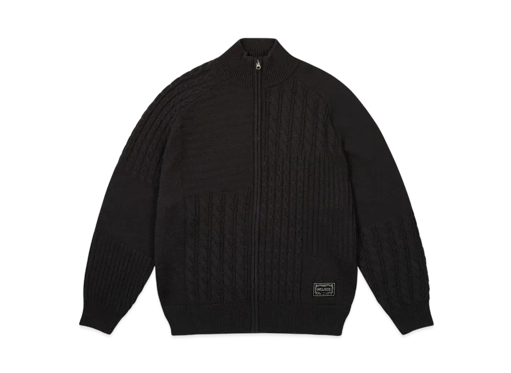 PALACE PATCHWORK ZIP KNIT "Black"
