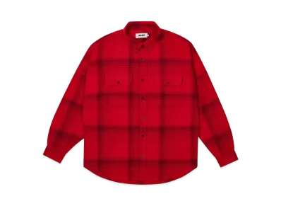 PALACE BRUSHED FLANNEL DROP SHOULDER SHIRT "Red"