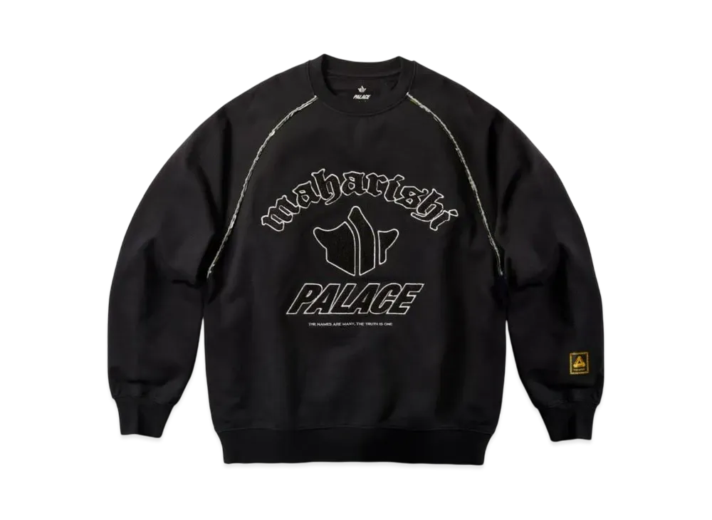 PALACE x MAHARISHI Temple Script Crew "Black"