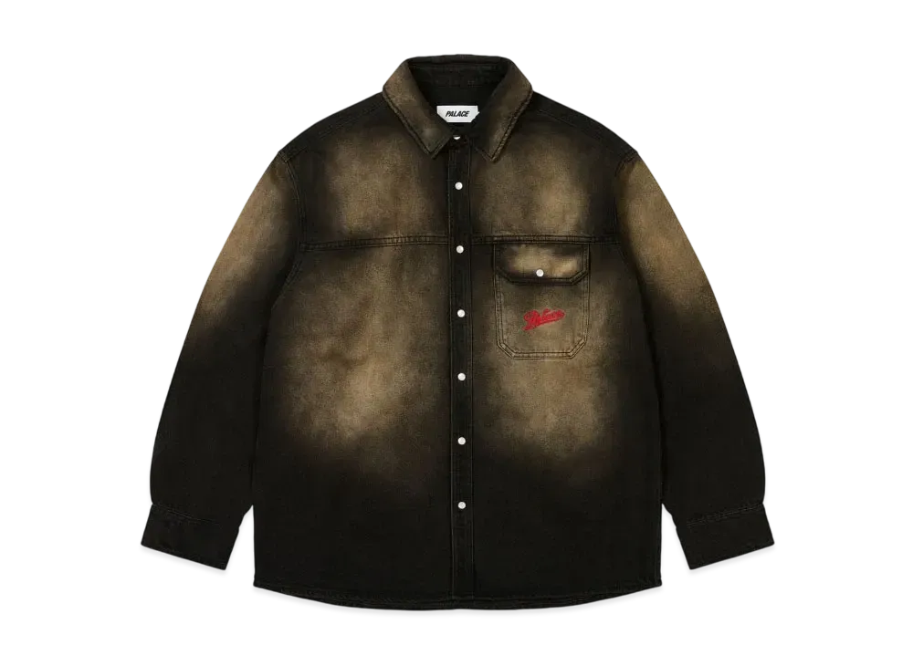 PALACE Scripty Denim Shirt "Wash Black"