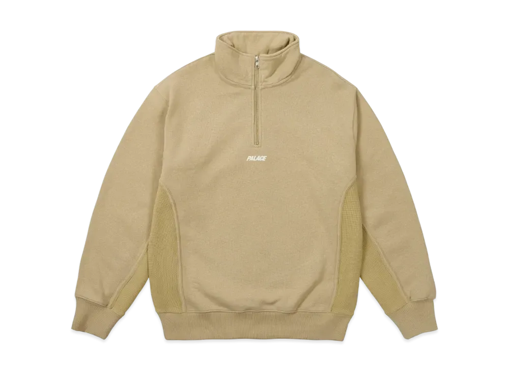 PALACE 1/4 Zip Wash Out Funnel "Stoney Grey"