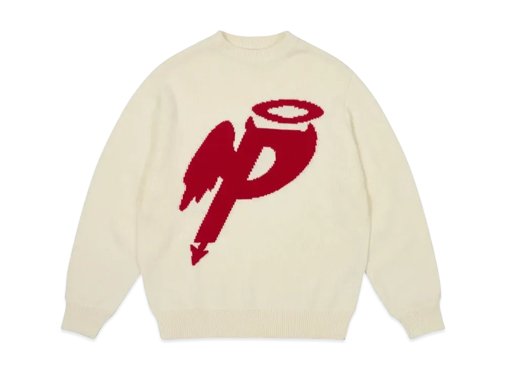 PALACE P Wing Knit "Soft White"