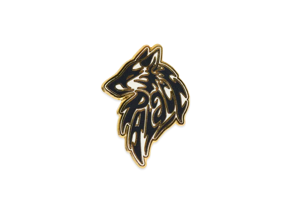 PALACE Lone Wolf Pin Badge "Black White"