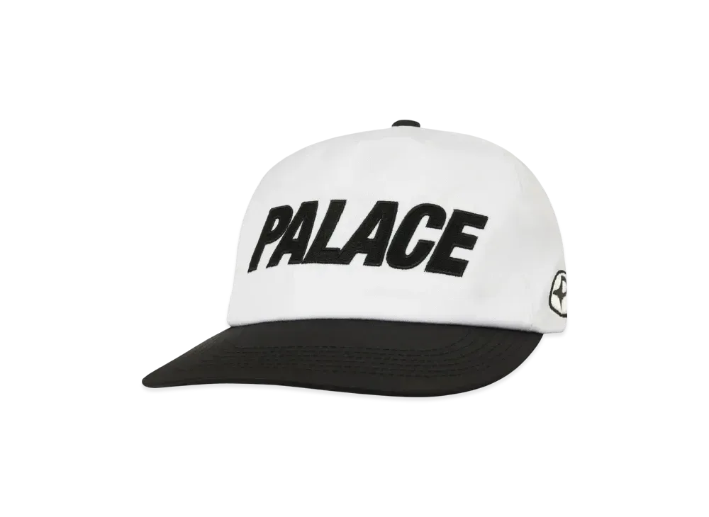 PALACE Font Snapback 5-Panel "White Black"