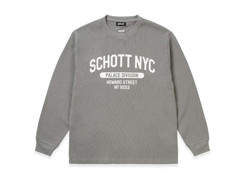 PALACE x Schott Waffle Longsleeve "Grey"