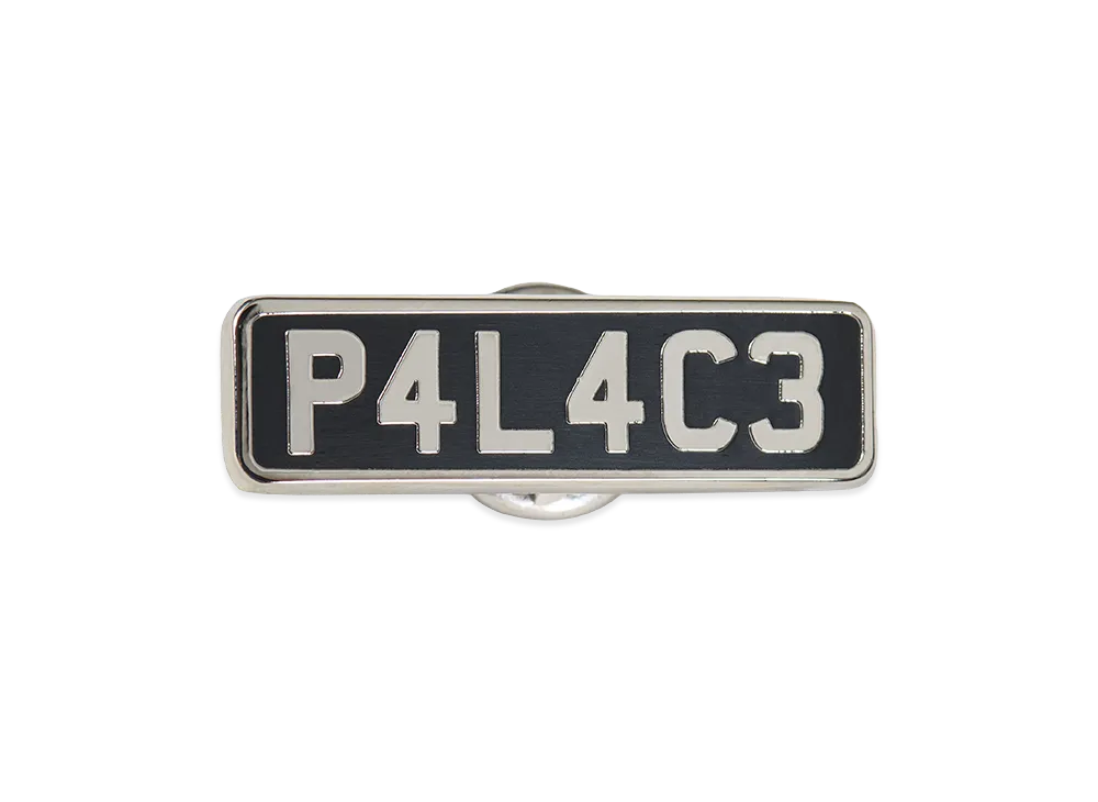 PALACE Pal Plate Pin Badge "Black/Silver"