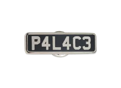 PALACE Pal Plate Pin Badge "Black/Silver"
