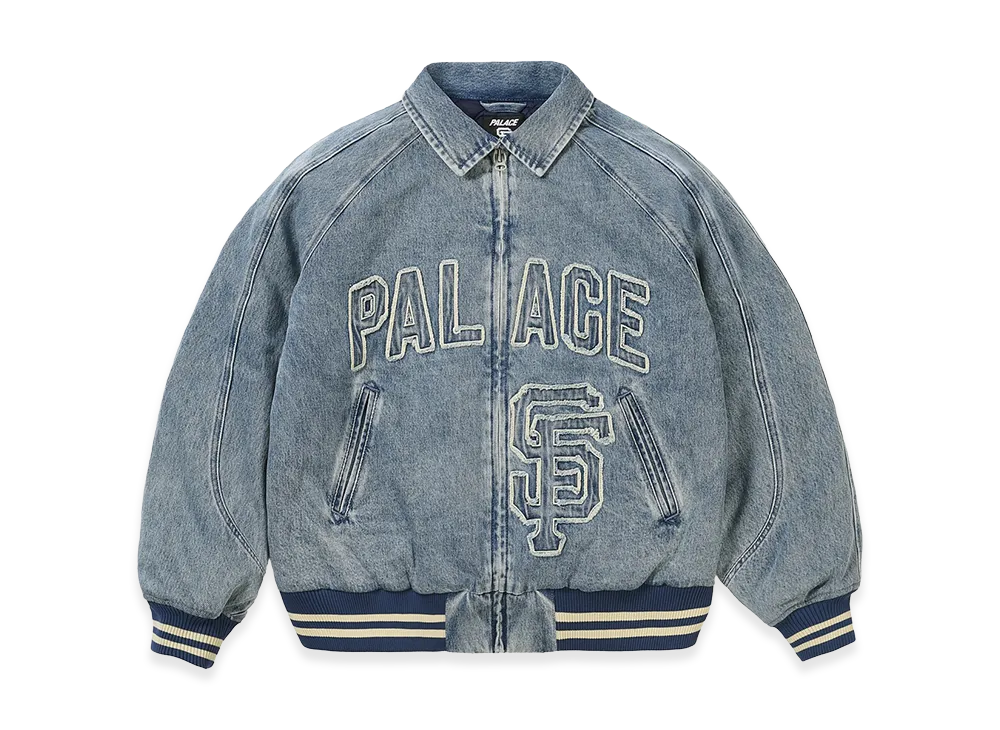 PALACE x San Francisco Giants Denim Varsity Jacket "Stone Wash"