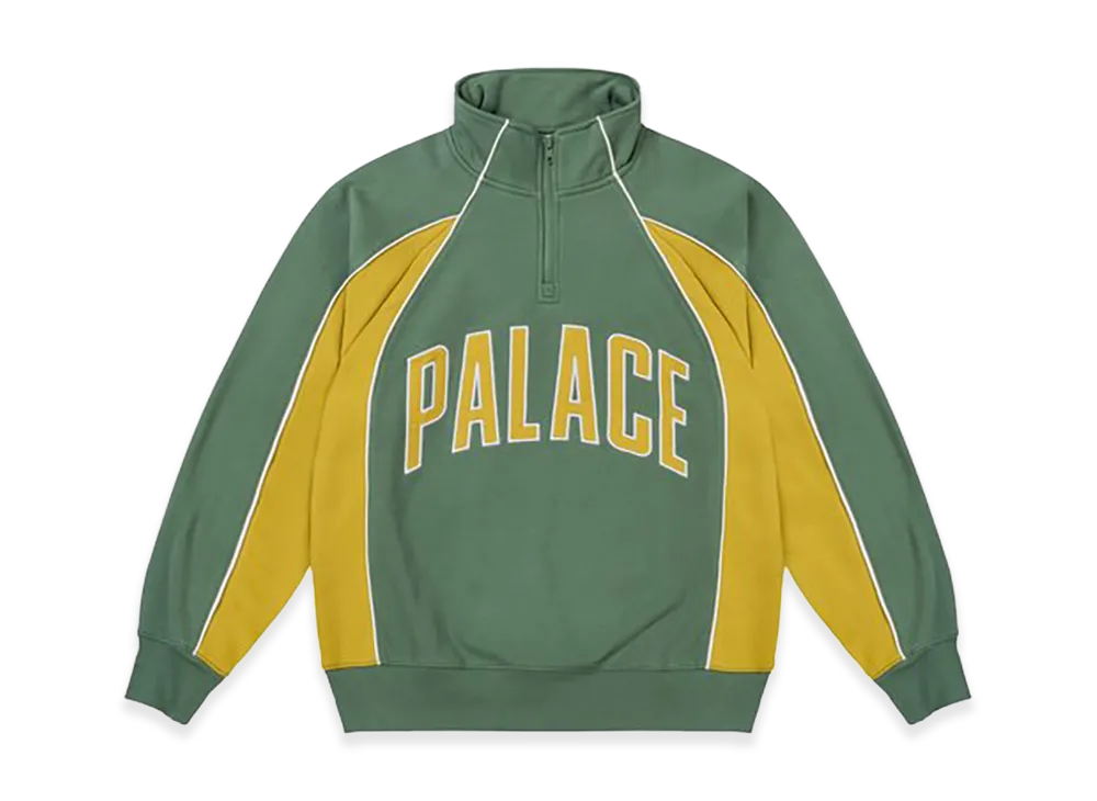 PALACE Courtside 1/4 Zip "Racey Green/Sunny Yellow"