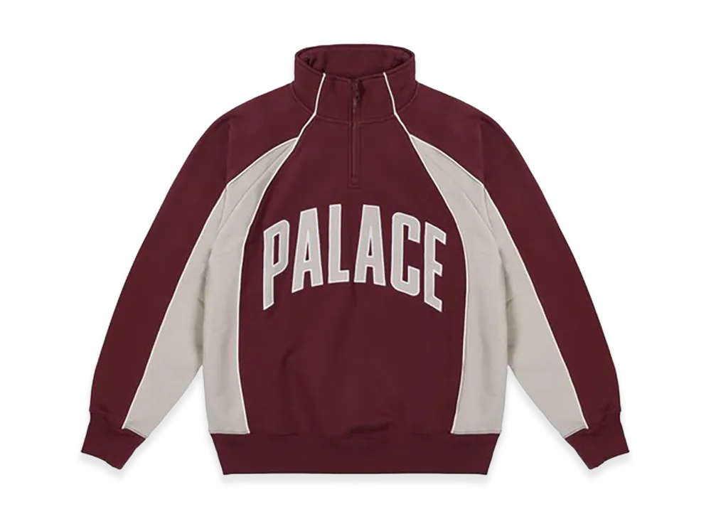 PALACE Courtside 1/4 Zip "Tawny Port/Concrete Grey"