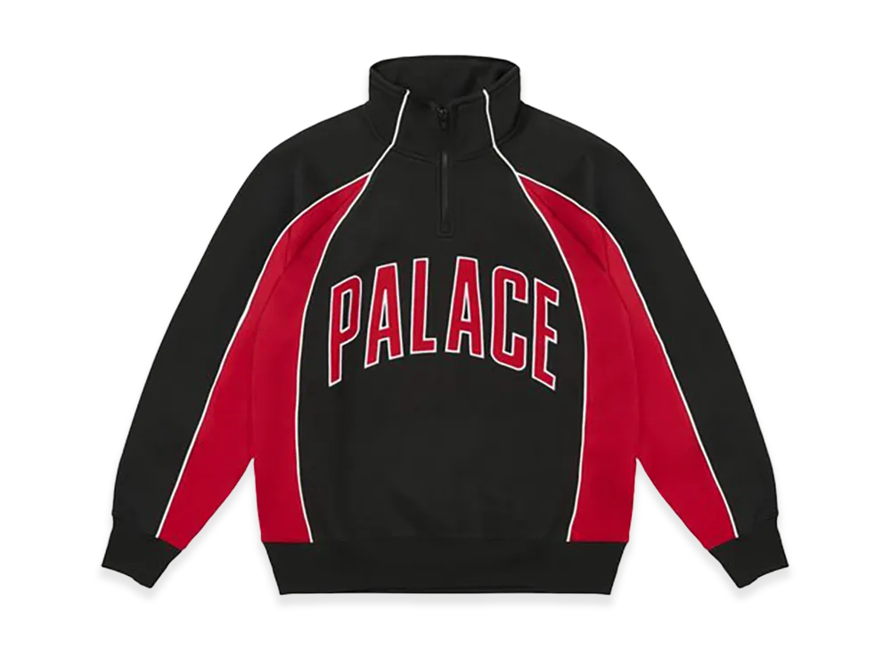 PALACE Courtside 1/4 Zip "Black/Truest Red"