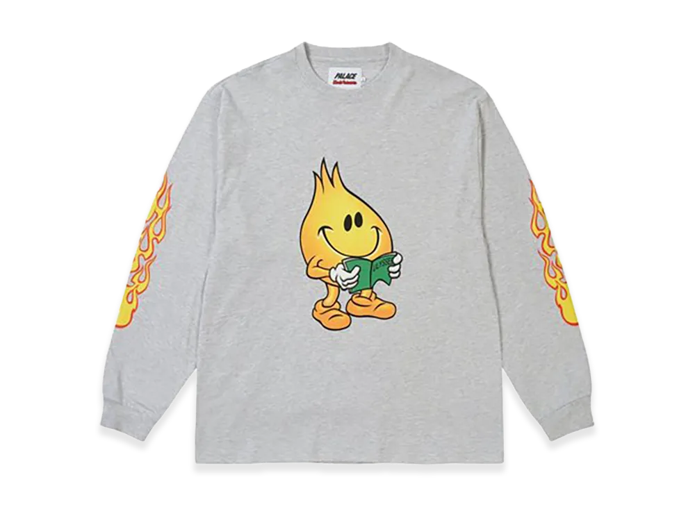 PALACE x WORLD INDUSTRIES Longsleeve "Grey Marl"