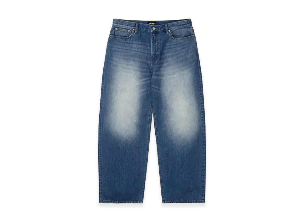 PALACE Le Script P90 Baggy Jean "Distress Blue Wash"