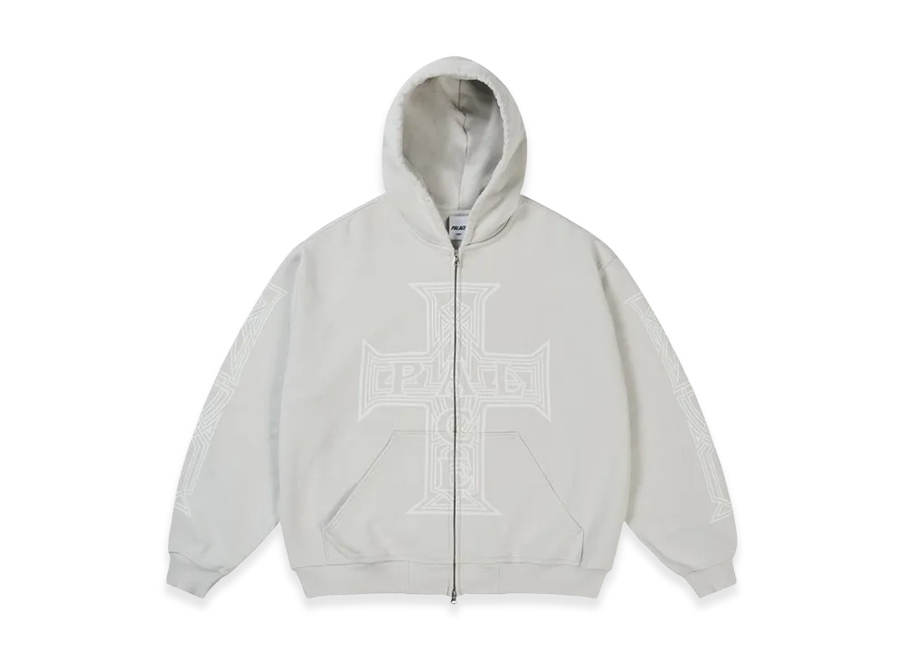 PALACE Y So Cross Pigment Hood "Concrete Grey"