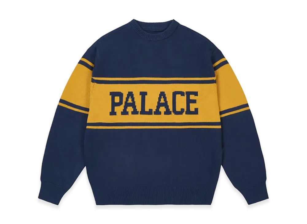 PALACE College Stripe Knit "Navy"