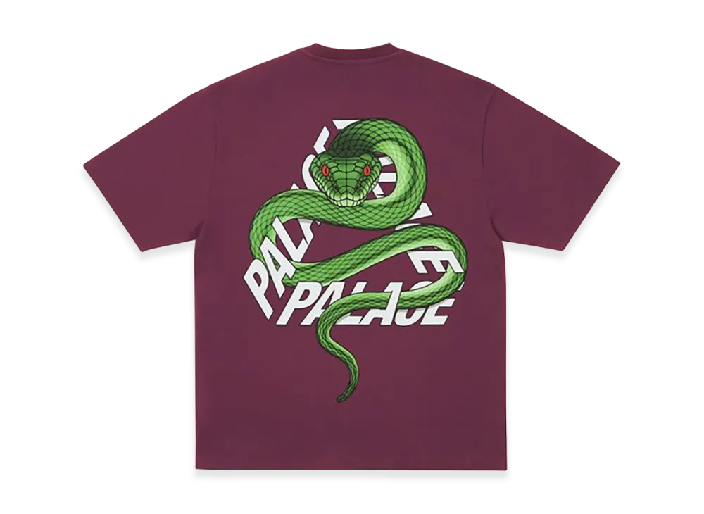 PALACE Snakey P3 T Shirt "Rich Wine"