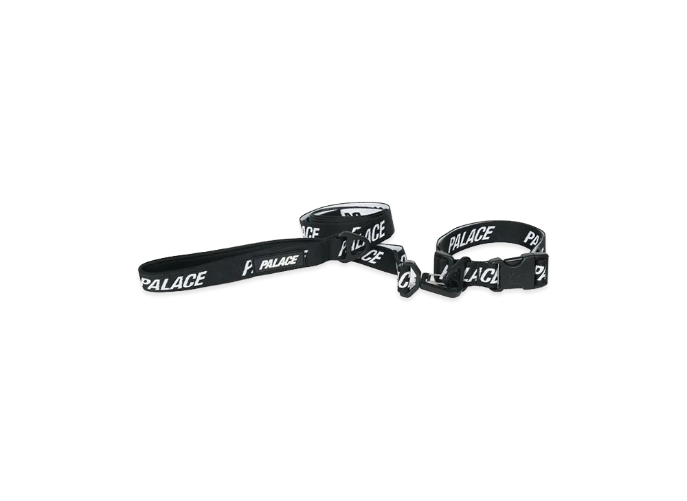 PALACE Jacquarded Dog Collar And Lead "Black"