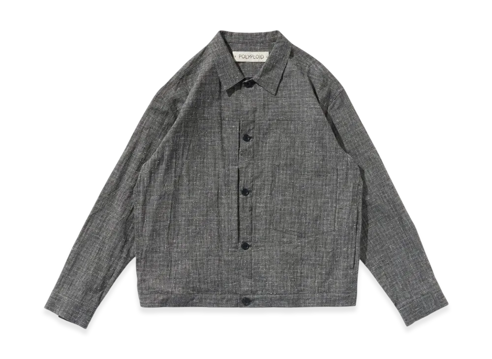 POLYPLOID Trucker Jacket B "Charcoal Nep"