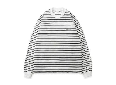 plllllleeeasse Multi Stripe Long Sleeve Tee "White"