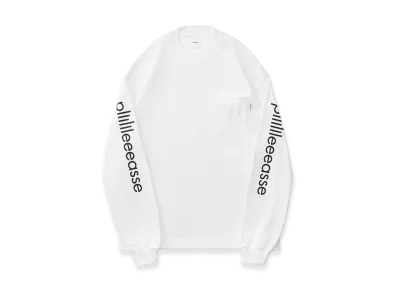 plllllleeeasse Long Sleeve Pocket Tee "White"