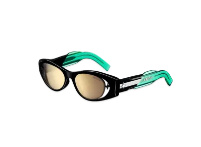 Dior x LEWIS HAMILTON Dior+ S1I Rectangular Sunglasses "Black/Transparent Emerald Green"