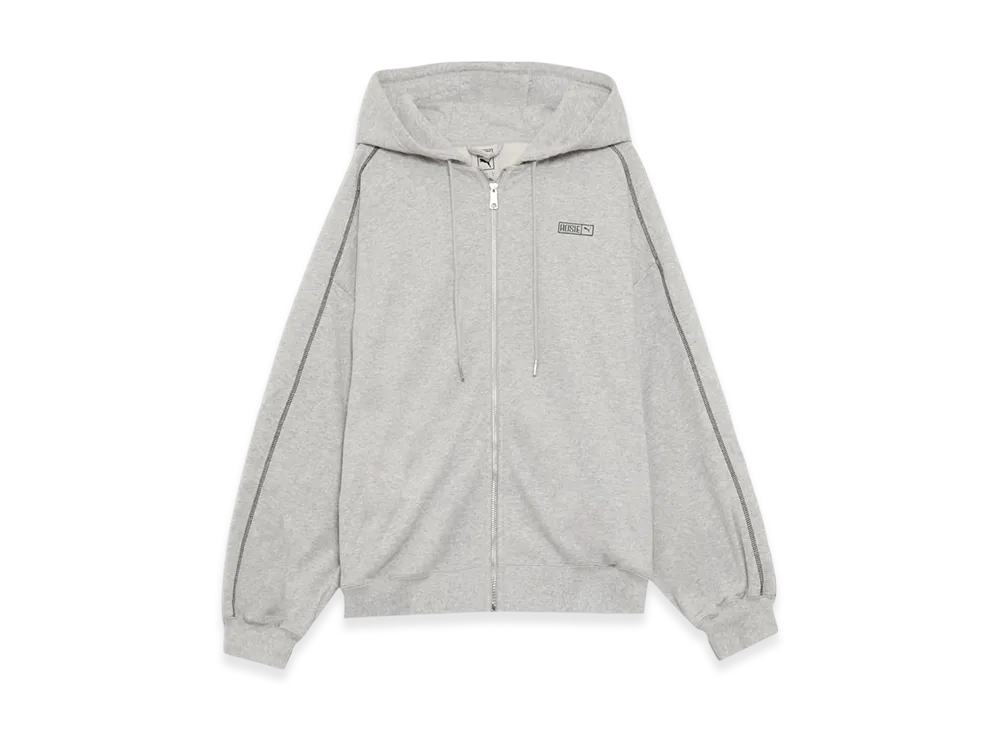 PUMA x BLACKPINK ROSE T7 Oversized Full-Zip Hoodie "Flat Light Gray Heather"