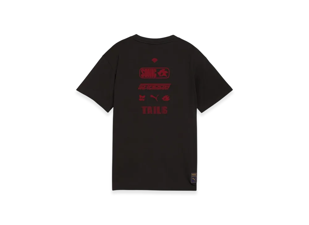PUMA x SONIC Boys Relaxed Graphic Short Sleeve T-Shirt Sizes 128-164cm "Black"