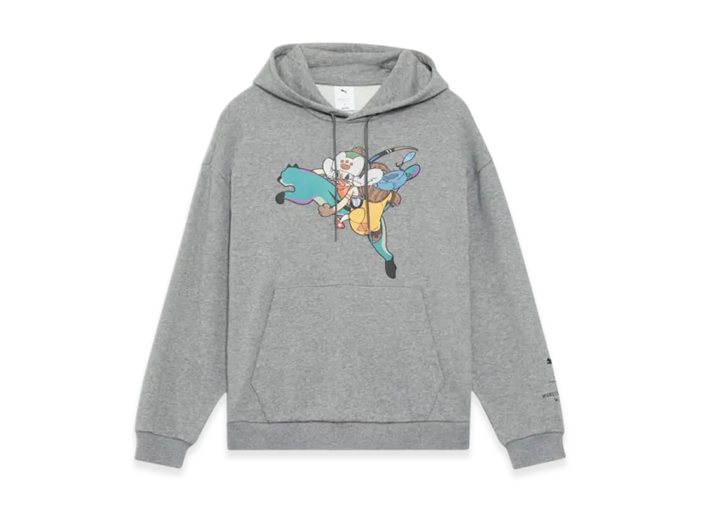 PUMA x Monster Hunter Wilds Front Print Hoodie "Medium Gray Heather"